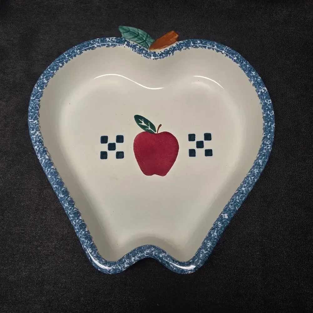Chaparral Pottery U.S.A. Ceramic Stoneware Apple Shaped Baking / Serving Dish